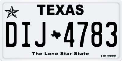 TX license plate DIJ4783