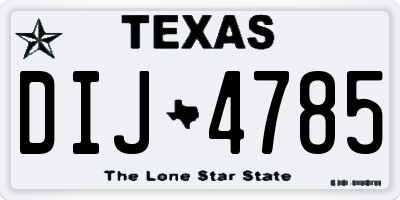TX license plate DIJ4785