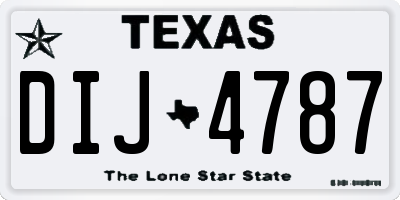 TX license plate DIJ4787