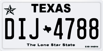 TX license plate DIJ4788