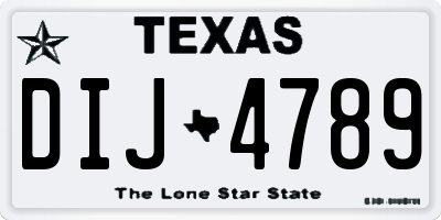 TX license plate DIJ4789