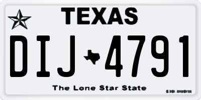 TX license plate DIJ4791