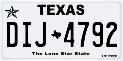 TX license plate DIJ4792