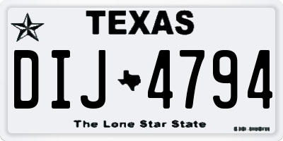 TX license plate DIJ4794