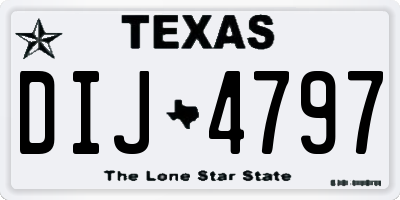 TX license plate DIJ4797