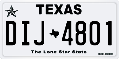 TX license plate DIJ4801