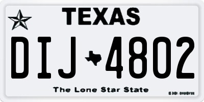 TX license plate DIJ4802