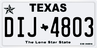 TX license plate DIJ4803