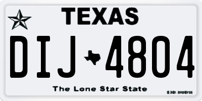 TX license plate DIJ4804