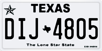 TX license plate DIJ4805