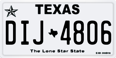 TX license plate DIJ4806
