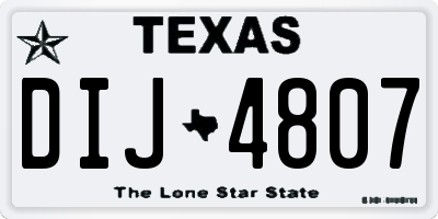 TX license plate DIJ4807