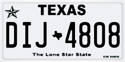 TX license plate DIJ4808