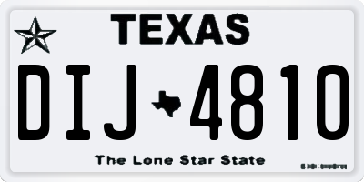 TX license plate DIJ4810