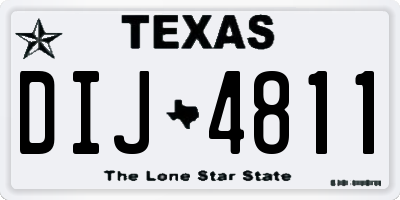 TX license plate DIJ4811