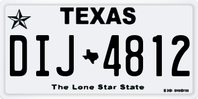 TX license plate DIJ4812