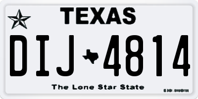 TX license plate DIJ4814