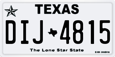 TX license plate DIJ4815