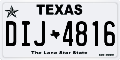 TX license plate DIJ4816
