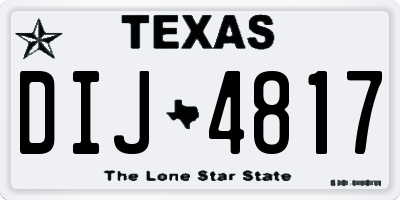 TX license plate DIJ4817