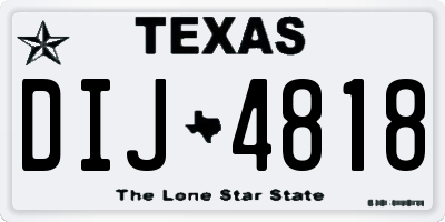 TX license plate DIJ4818