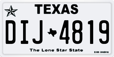TX license plate DIJ4819