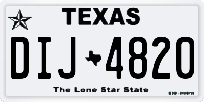 TX license plate DIJ4820