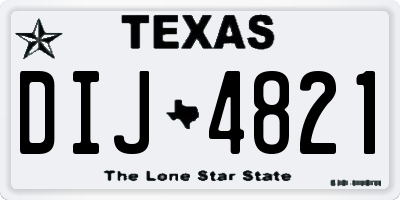 TX license plate DIJ4821