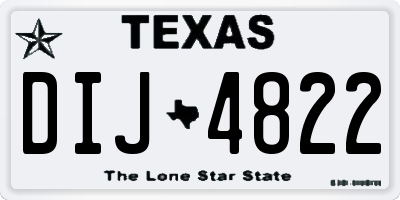 TX license plate DIJ4822
