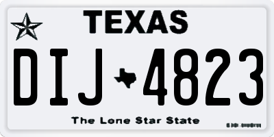 TX license plate DIJ4823