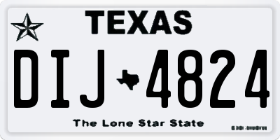 TX license plate DIJ4824