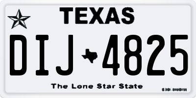 TX license plate DIJ4825