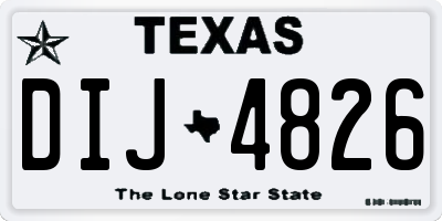 TX license plate DIJ4826