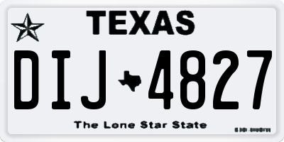 TX license plate DIJ4827