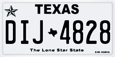 TX license plate DIJ4828