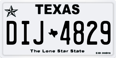TX license plate DIJ4829