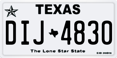 TX license plate DIJ4830