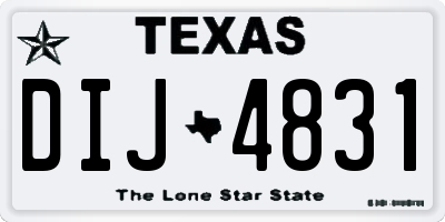TX license plate DIJ4831