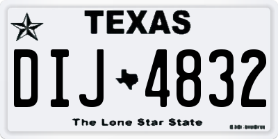 TX license plate DIJ4832