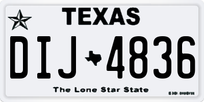 TX license plate DIJ4836