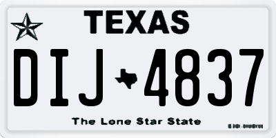 TX license plate DIJ4837