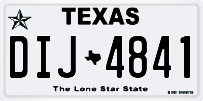 TX license plate DIJ4841
