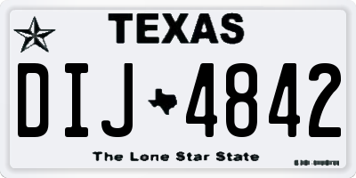 TX license plate DIJ4842