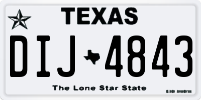 TX license plate DIJ4843