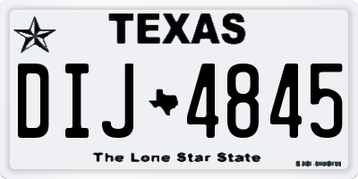 TX license plate DIJ4845