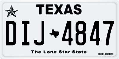 TX license plate DIJ4847
