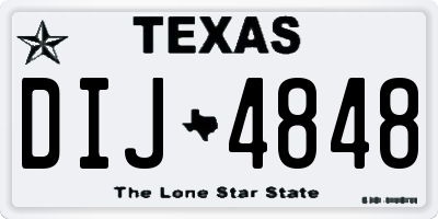TX license plate DIJ4848