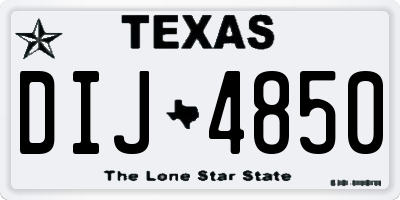 TX license plate DIJ4850