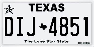 TX license plate DIJ4851