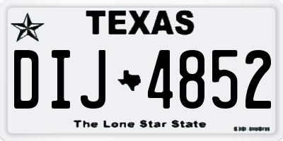 TX license plate DIJ4852